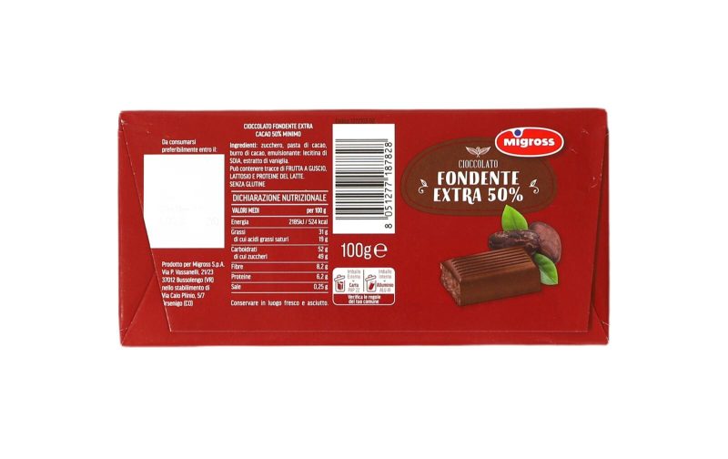 Migross Tavoletta Cioccolato Fondente Extra 50% 100 g