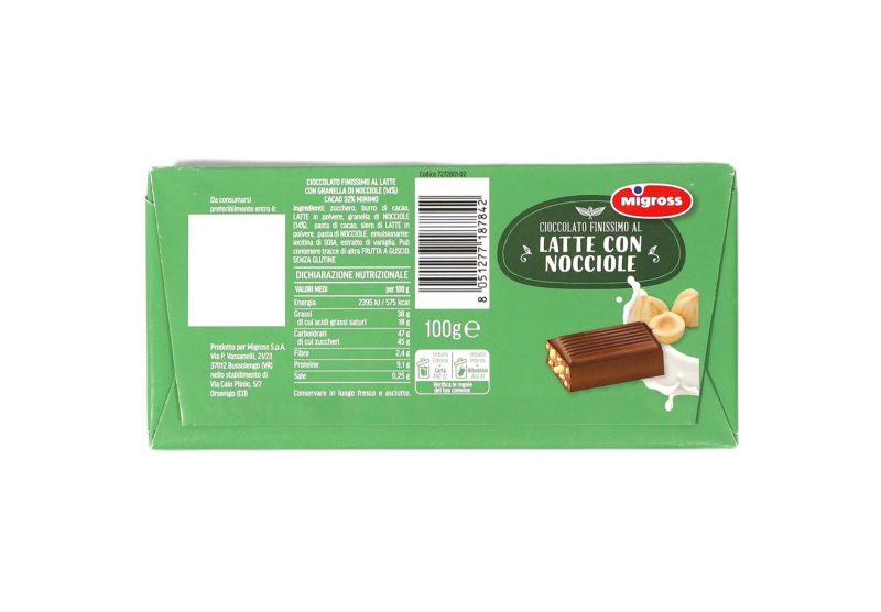 Migross Tavoletta Cioccolato al Latte con Nocciole 100 g