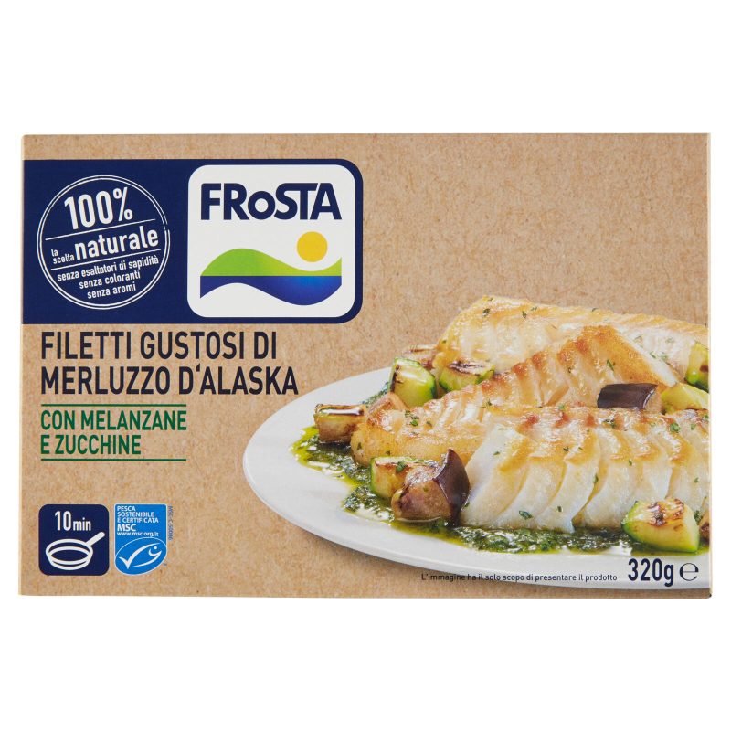 Filetti Gustosi di Merluzzo d'Alaska con Melanzane e Zucchine Frosta 
320 g