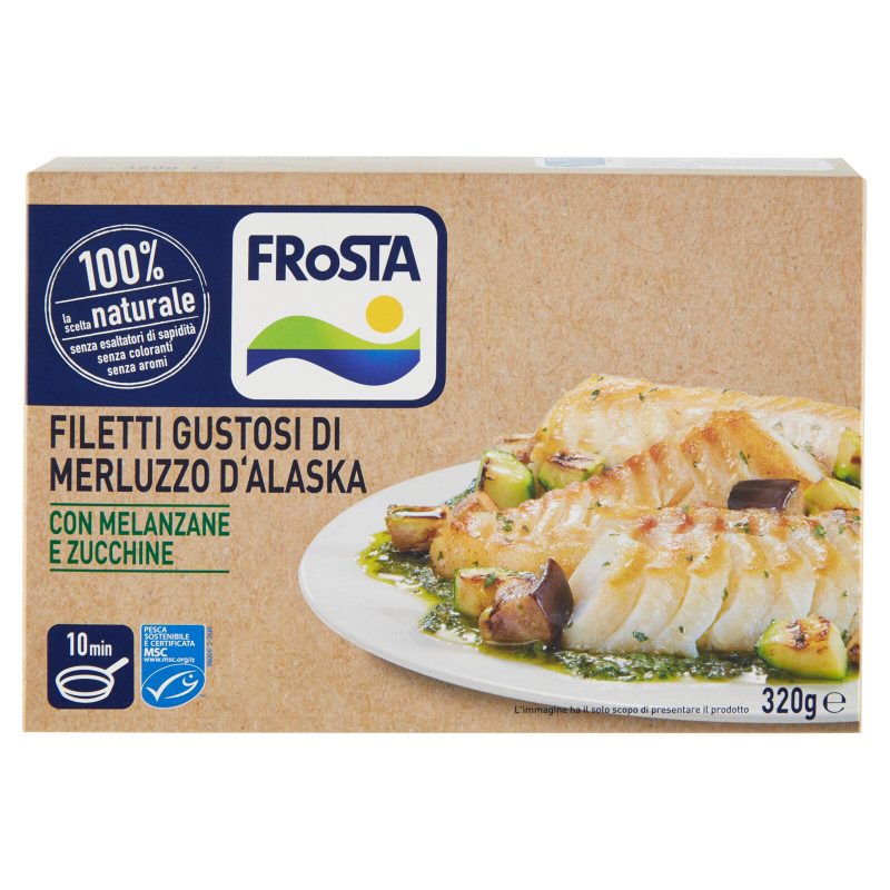 Filetti Gustosi di Merluzzo d'Alaska con Melanzane e Zucchine Frosta 
320 g