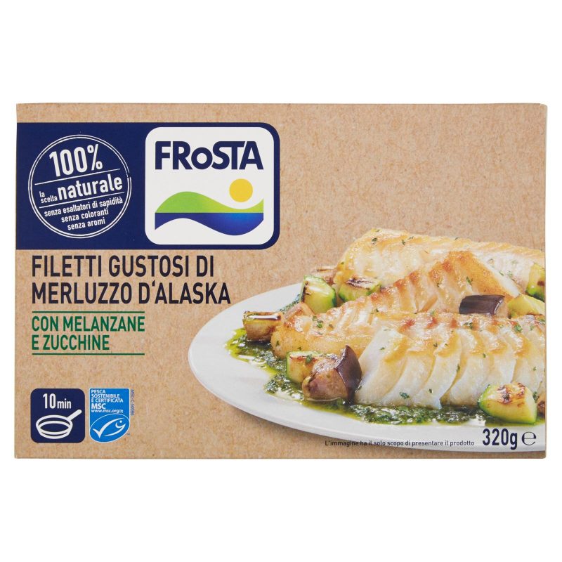 Filetti Gustosi di Merluzzo d'Alaska con Melanzane e Zucchine Frosta 
320 g