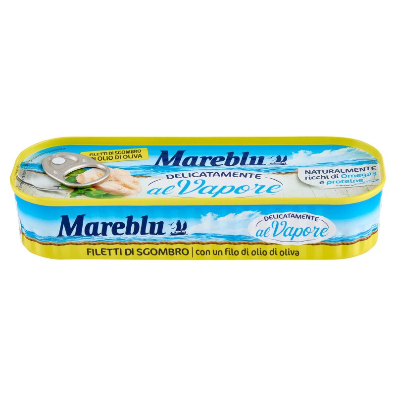 Mareblu Delicatamente al Vapore Filetti di Sgombro con un filo di olio di oliva 110 g