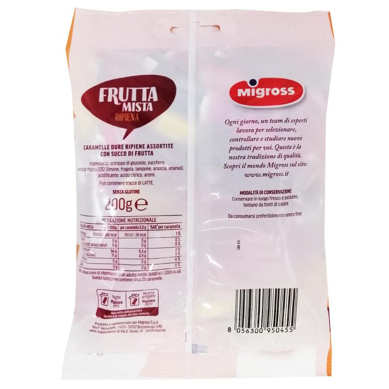 Migross Caramelle frutta mista ripiena 200 g