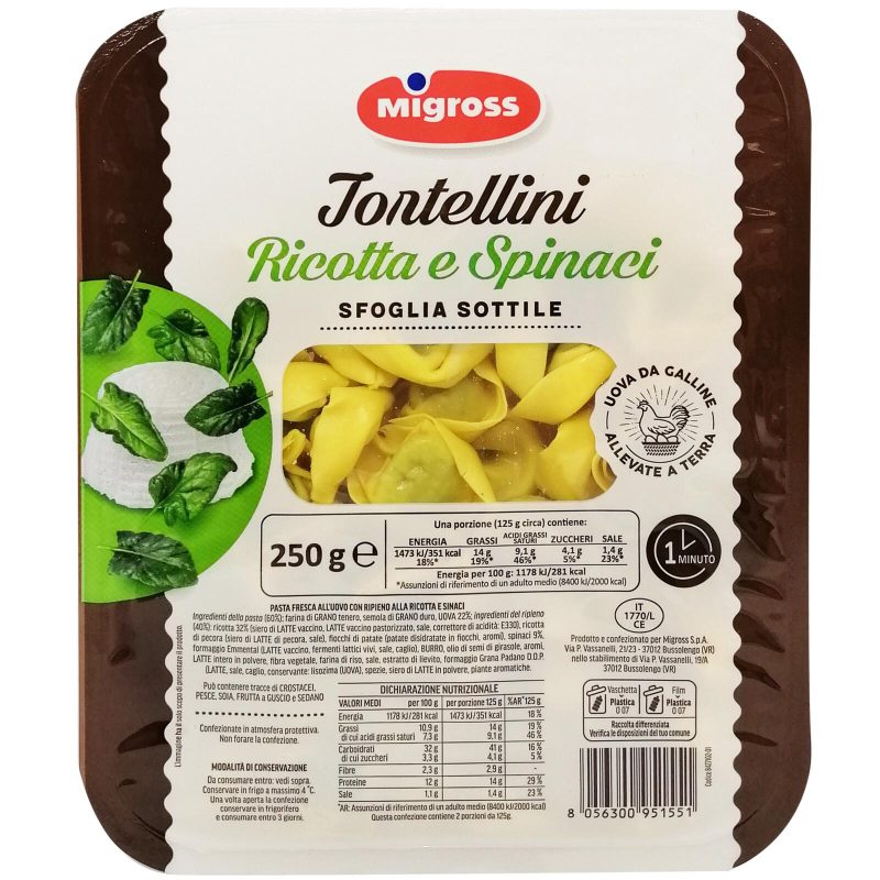 Migross Tortellini ricotta e spinaci 250 g