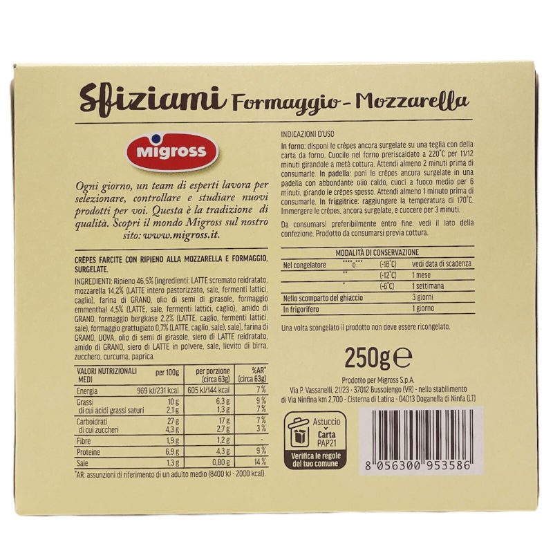 Migross Sfiziami Formaggio e Mozzarella 250 g