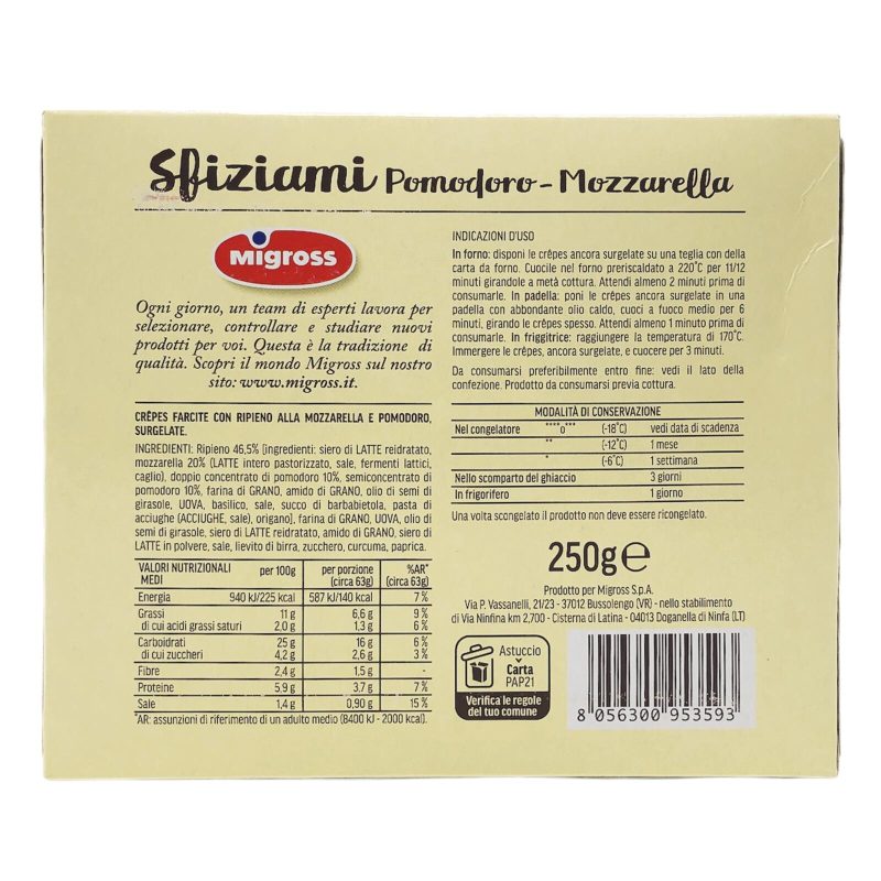 Migross Sfiziami Pomodoro Mozzarella 250 g