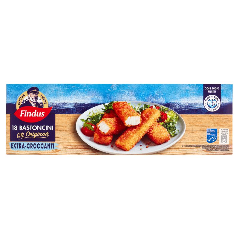 Capitan Findus 18 Bastoncini con 100% Filetti di Merluzzo 450 g