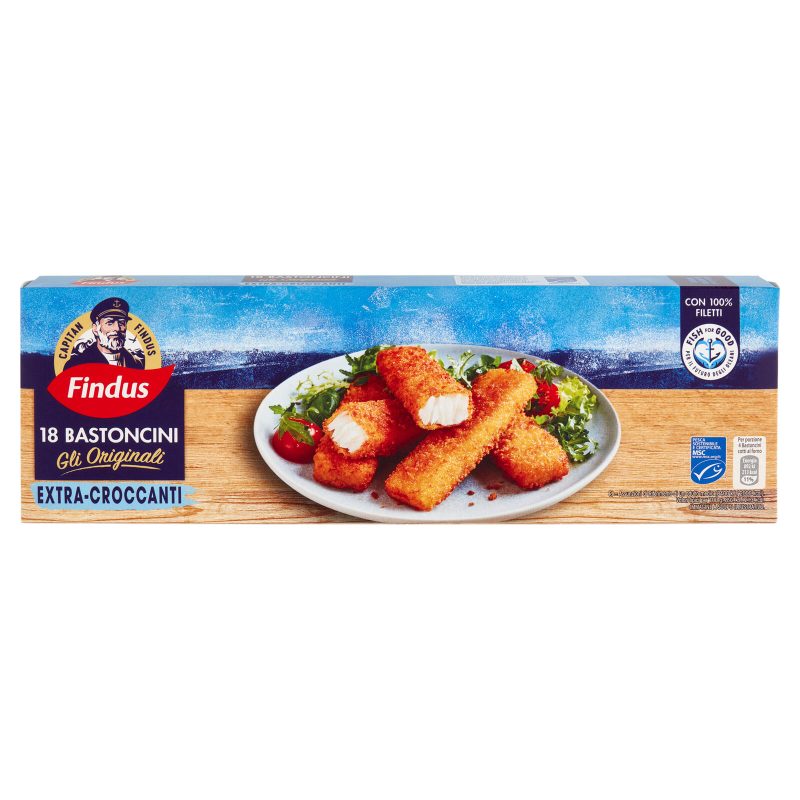 Capitan Findus 18 Bastoncini con 100% Filetti di Merluzzo 450 g