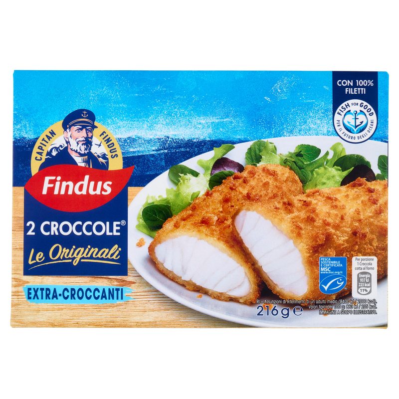 Croccole con 100% Filetti di Merluzzo Capitan Findus Le originali 
216 g