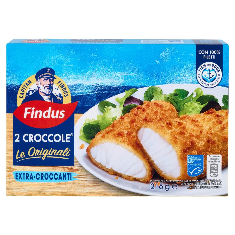 Croccole con 100% Filetti di Merluzzo Capitan Findus Le originali 
216 g