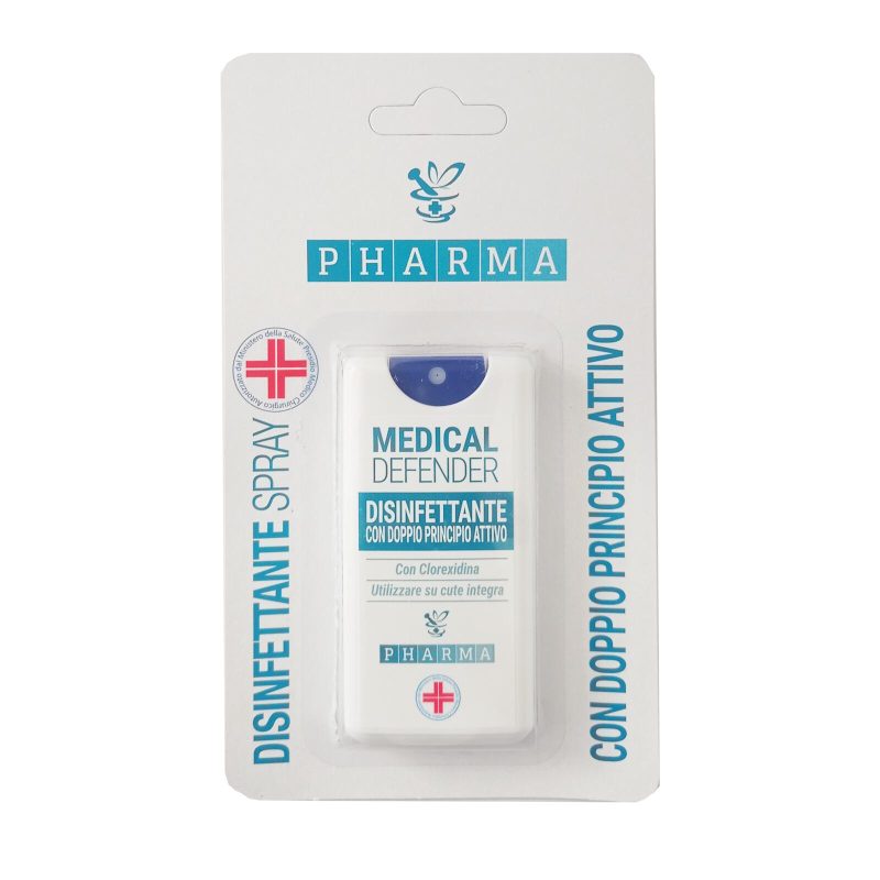 Disinfettante spray Medical Defender con doppio principio attivo Pharma 15ml