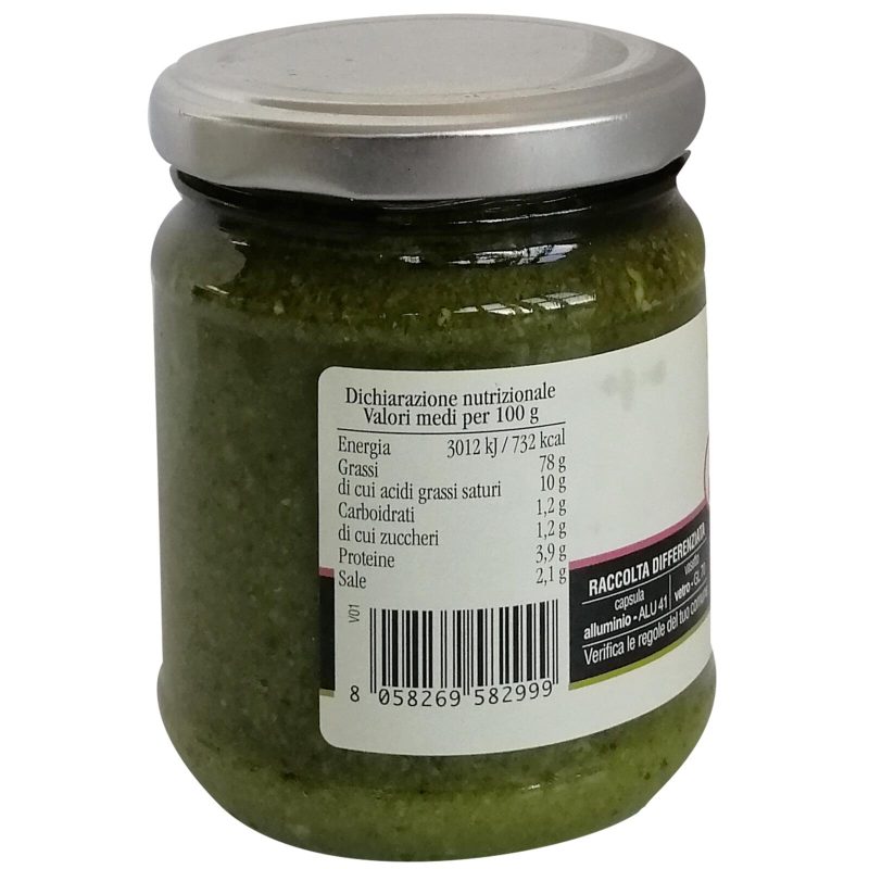 Re di Sapori Pesto con basilico genovese D.O.P in olio EVO con aglio 180 g