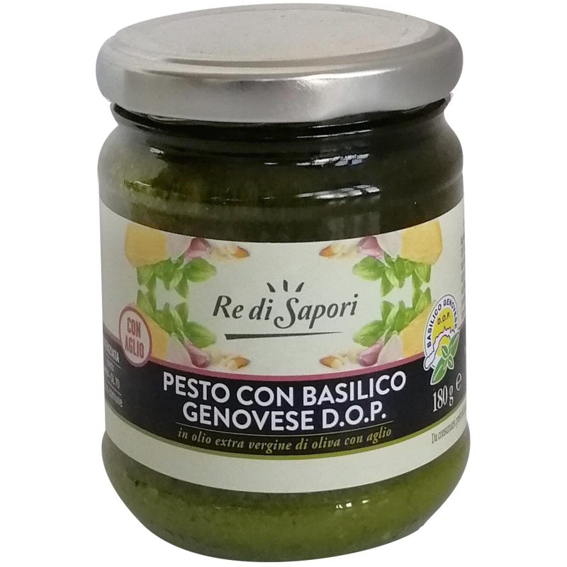 Re di Sapori Pesto con basilico genovese D.O.P in olio EVO con aglio 180 g