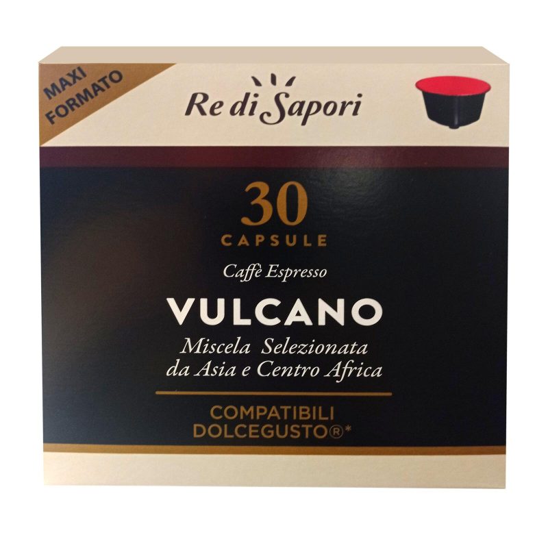 Re di Sapori Caffè Espresso Vulcano 30 capsule compatibili Nescafé®* Dolcegusto®*