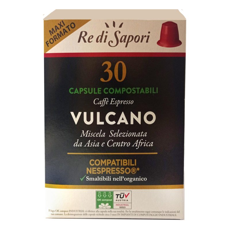 Re di Sapori Caffè Espresso Vulcano 30 capsule compatibili Nespresso®*