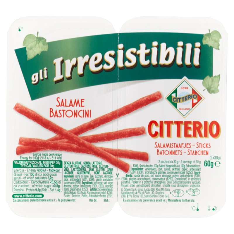 Citterio gli Irresistibili Salame Bastoncini 2 x 30 g