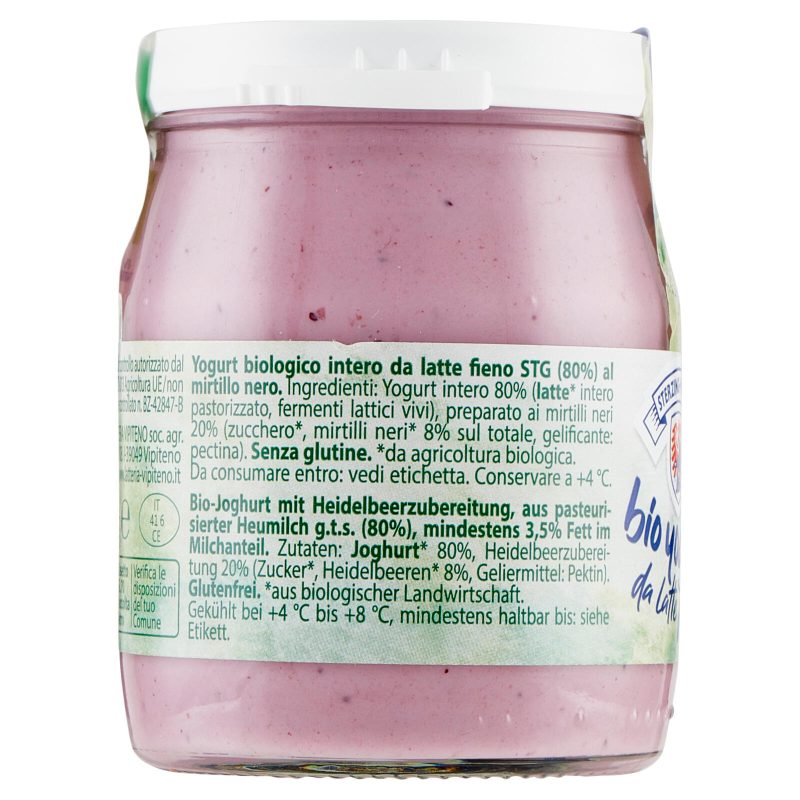 Sterzing Vipiteno bio yogurt da latte fieno mirtilli 150 g