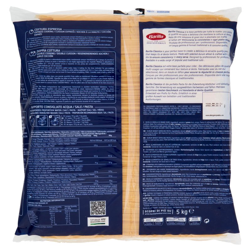 Barilla for Professionals Linguine n°13 Pasta Classica Lunga Catering Foodservice 5 kg