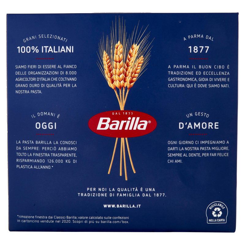 Barilla Pasta Mezze Penne Rigate n.70 100% Grano Italiano 1Kg