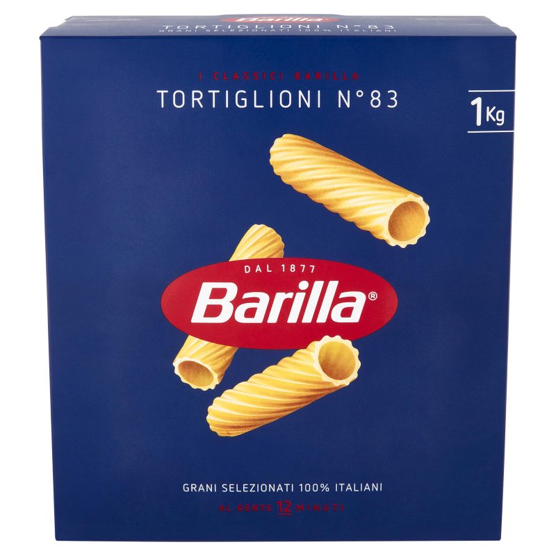 Barilla Pasta Tortiglioni n.83 100% Grano Italiano 1Kg