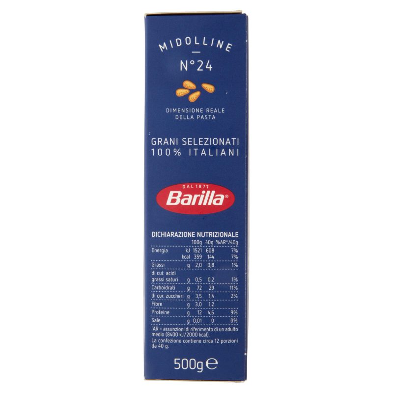 Barilla Pasta Midolline n.24 100% Grano Italiano 500 g