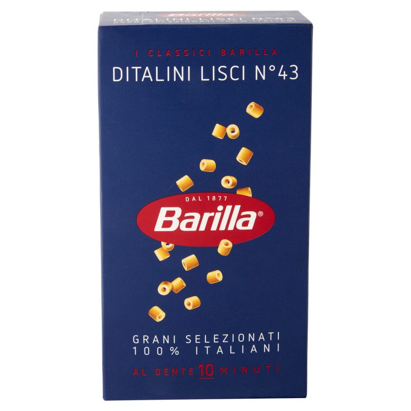 Barilla Pasta Ditalini Lisci n.43 100% Grano Italiano 500g