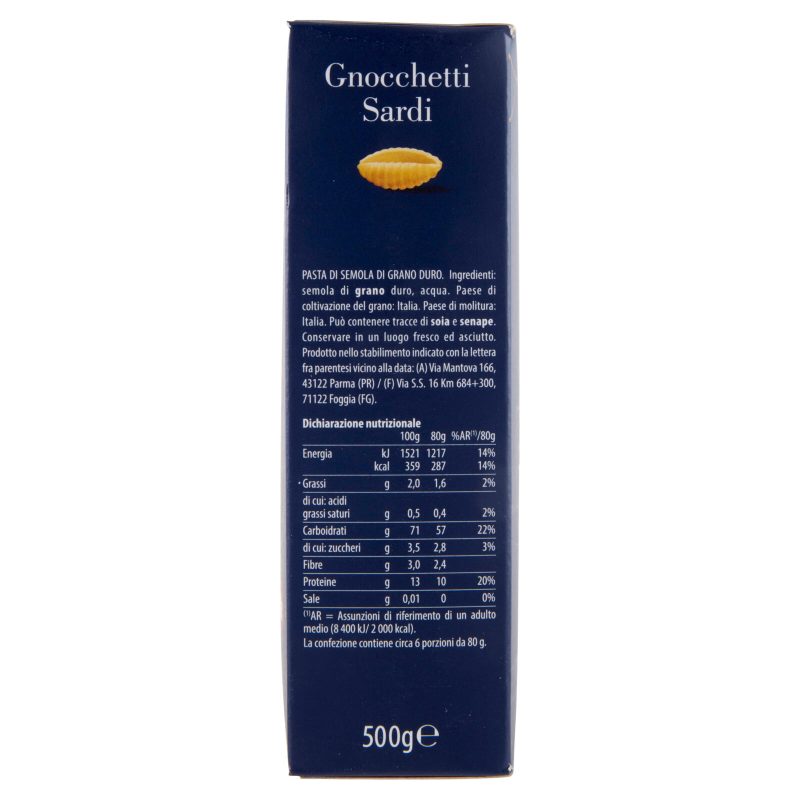 Barilla Pasta Specialità Gnocchetti Sardi 100% Grano Italiano 500g