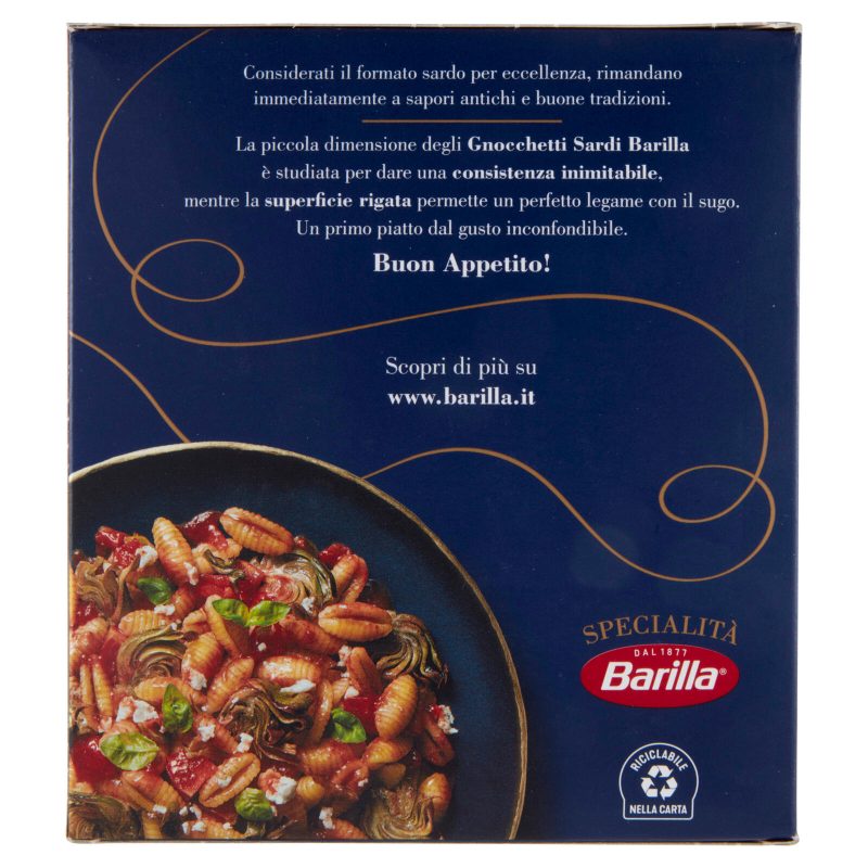 Barilla Pasta Specialità Gnocchetti Sardi 100% Grano Italiano 500g