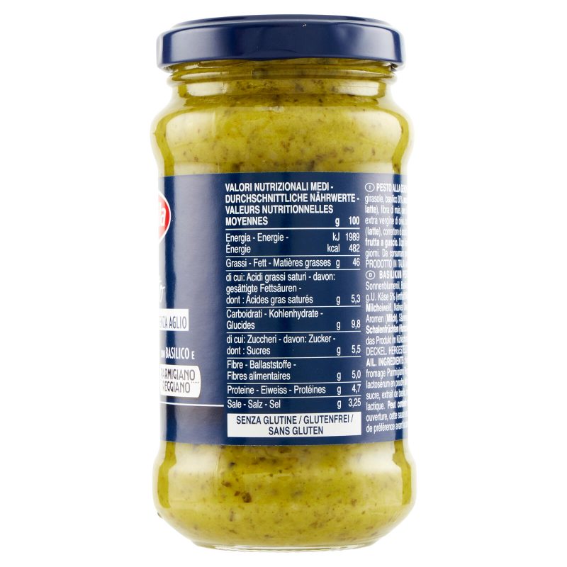 Barilla Pesto alla Genovese senza Aglio Condimento e Sugo per Pasta 190 g