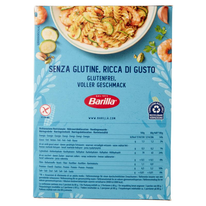 Barilla Pasta Fusilli Senza Glutine 400 g