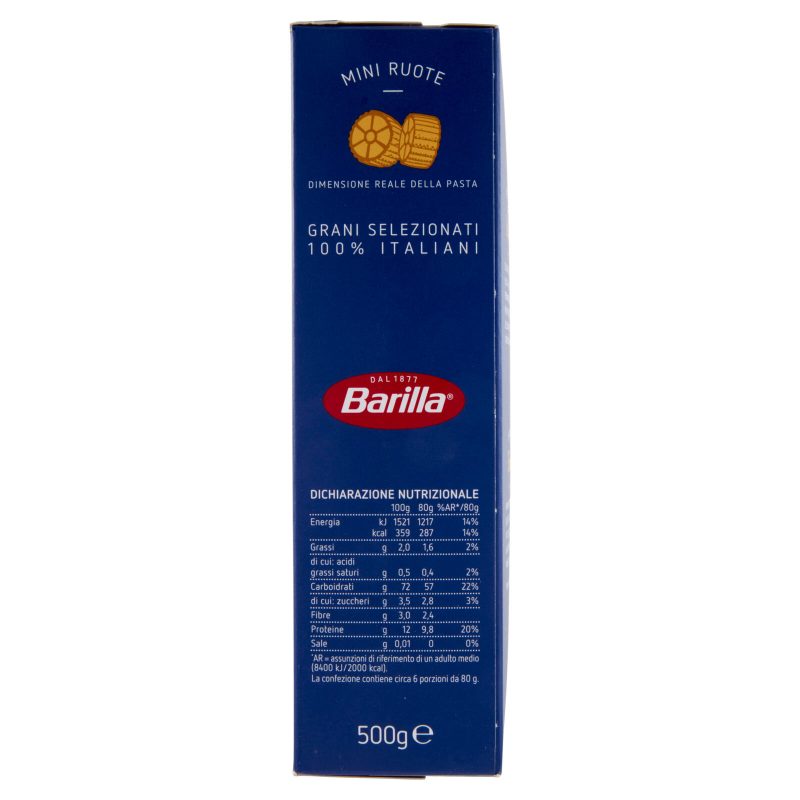 Barilla Pasta Piccolini Mini Ruote 100% Grano Italiano 500 g