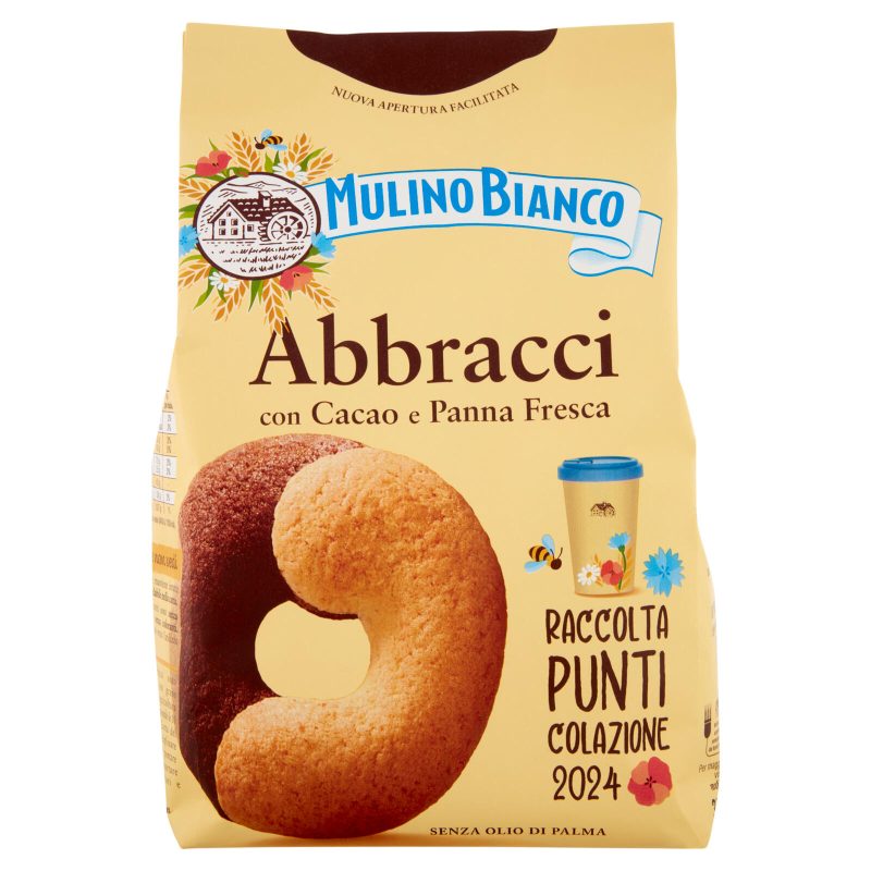 Mulino Bianco Abbracci Biscotti con Cacao e Panna Fresca 350g