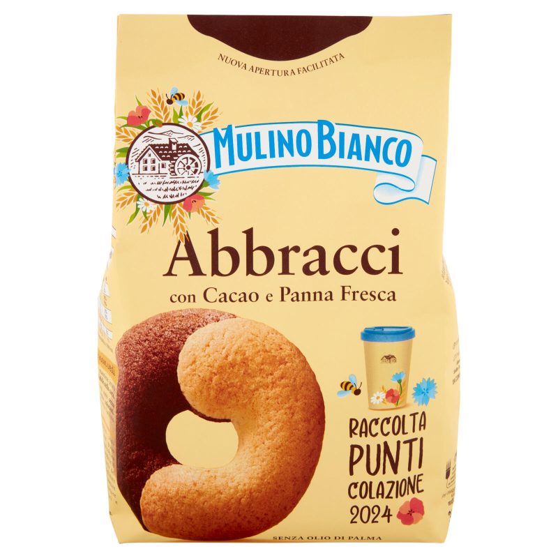 Mulino Bianco Abbracci Biscotti con Cacao e Panna Fresca 350g