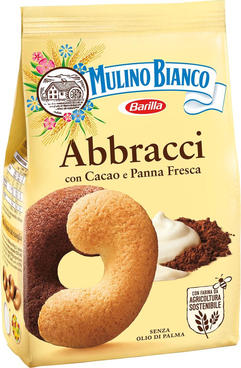 Mulino Bianco Abbracci Biscotti con Cacao e Panna Fresca 350g