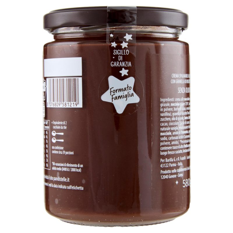 Pan di Stelle Crema al Cacao Nocciole e Granella di Biscotto 580g