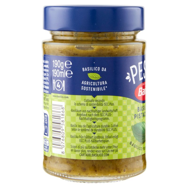 Barilla Pesto Basilico e Pistacchio Condimento e Sugo per Pasta 190 g