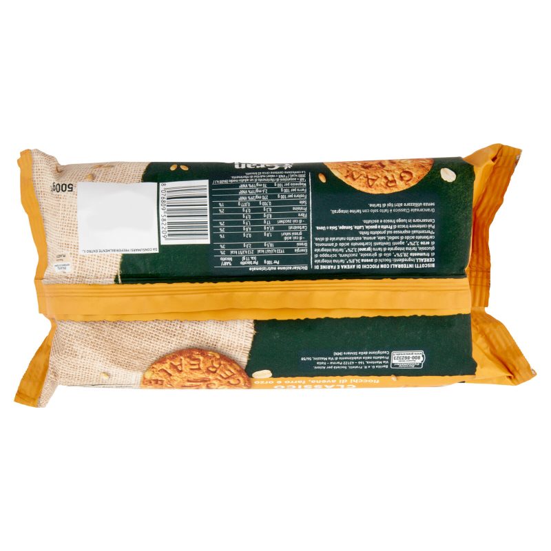 Gran Cereale Biscotti Gran Cereale Classico  Fiocchi di Avena Farro Orzo Tubo 500 g