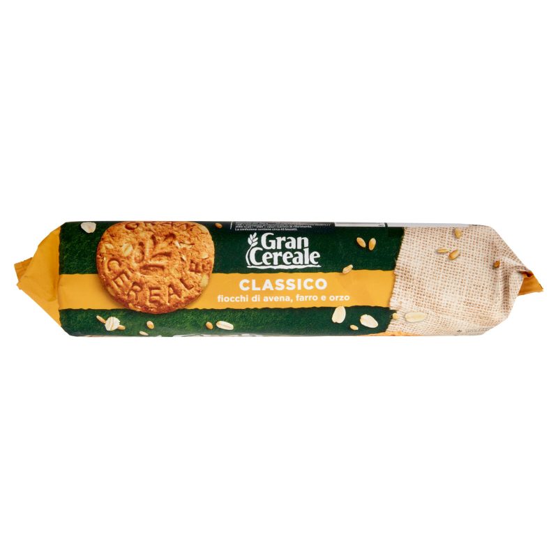 Gran Cereale Biscotti Gran Cereale Classico  Fiocchi di Avena Farro Orzo Tubo 500 g