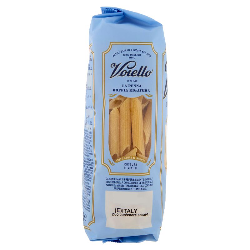 PASTA VOIELLO La Penna Doppia Rigatura n°152 grani 100% italiani Trafilata bronzo 
500g