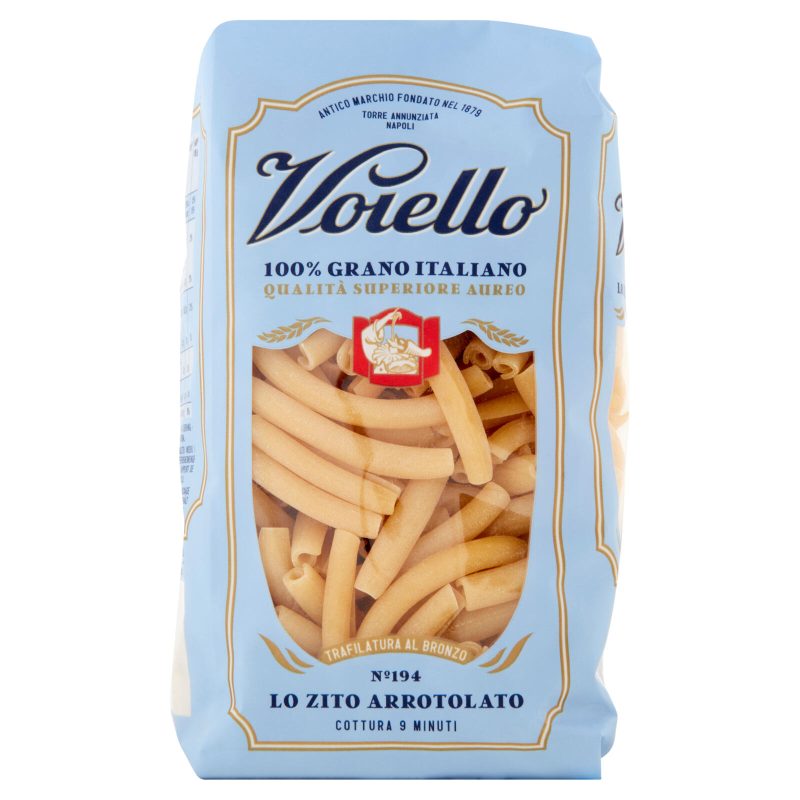 Voiello Pasta Lo Zito Arrotolato N°194 grano Aureo 100% italiano Trafilata bronzo 500 g