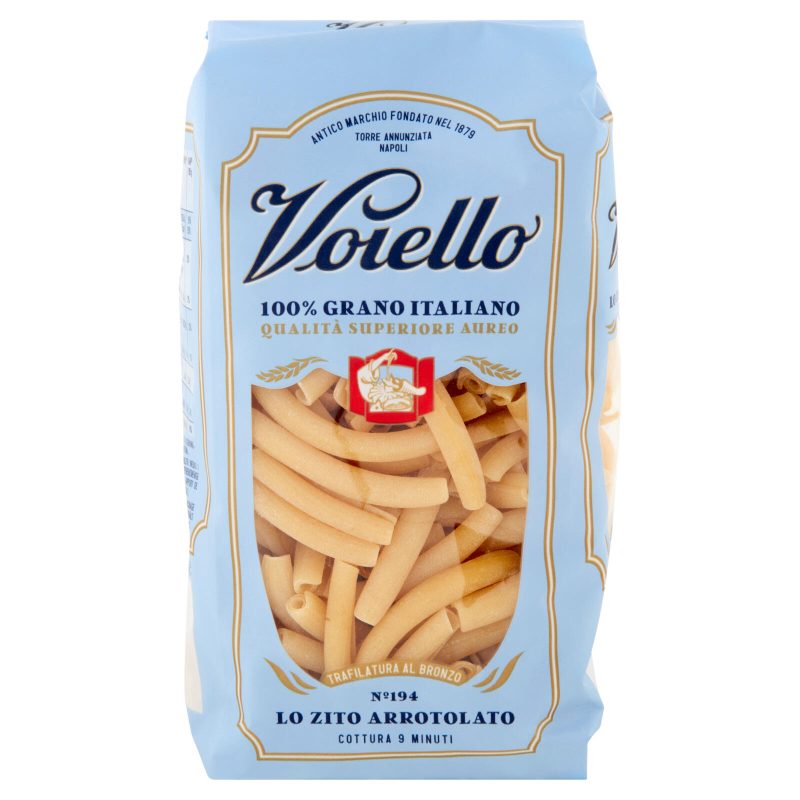 Voiello Pasta Lo Zito Arrotolato N°194 grano Aureo 100% italiano Trafilata bronzo 500 g