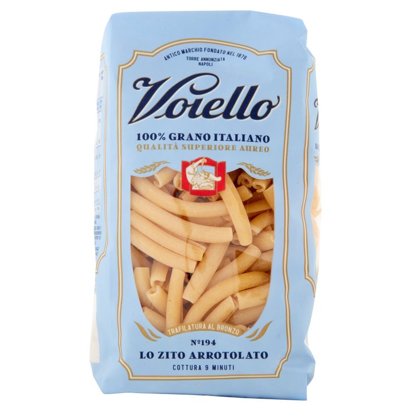 Voiello Pasta Lo Zito Arrotolato N°194 grano Aureo 100% italiano Trafilata bronzo 500 g