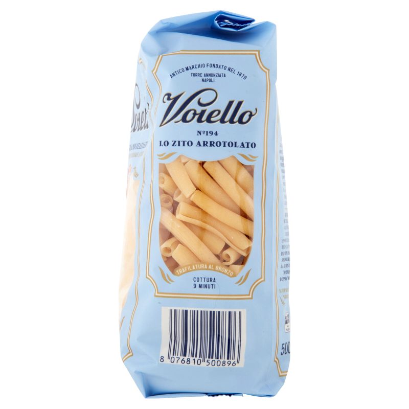 Voiello Pasta Lo Zito Arrotolato N°194 grano Aureo 100% italiano Trafilata bronzo 500 g