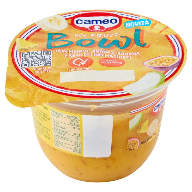 cameo My Fruit Bowl con Mango, Ananas, Banana e Semi di Lino Macinati 180 g