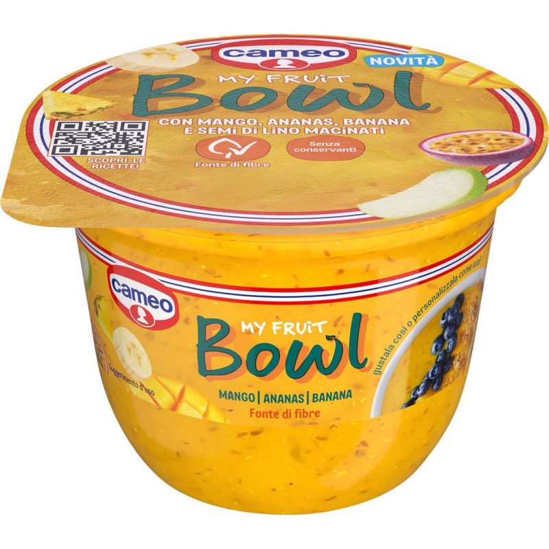 cameo My Fruit Bowl con Mango, Ananas, Banana e Semi di Lino Macinati 180 g