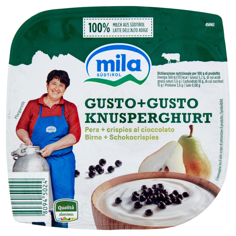 mila Gusto+Gusto Pera + crispies al cioccolato 150 g