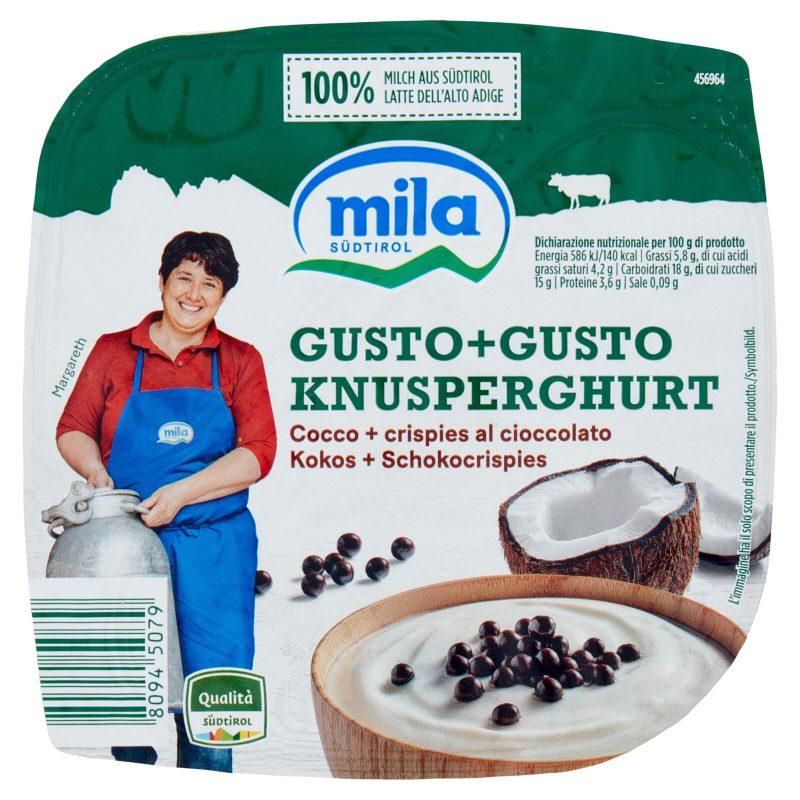 mila Gusto+Gusto Cocco + crispies al cioccolato 150 g