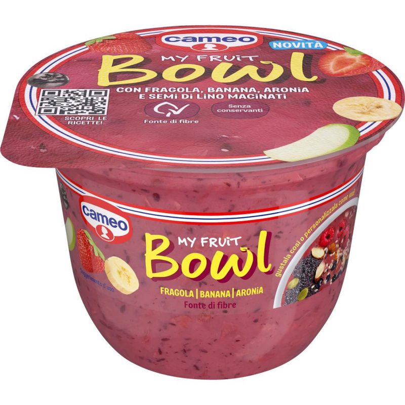 cameo My Fruit Bowl con Fragola, Banana, Aronia e Semi di Lino Macinati 180 g