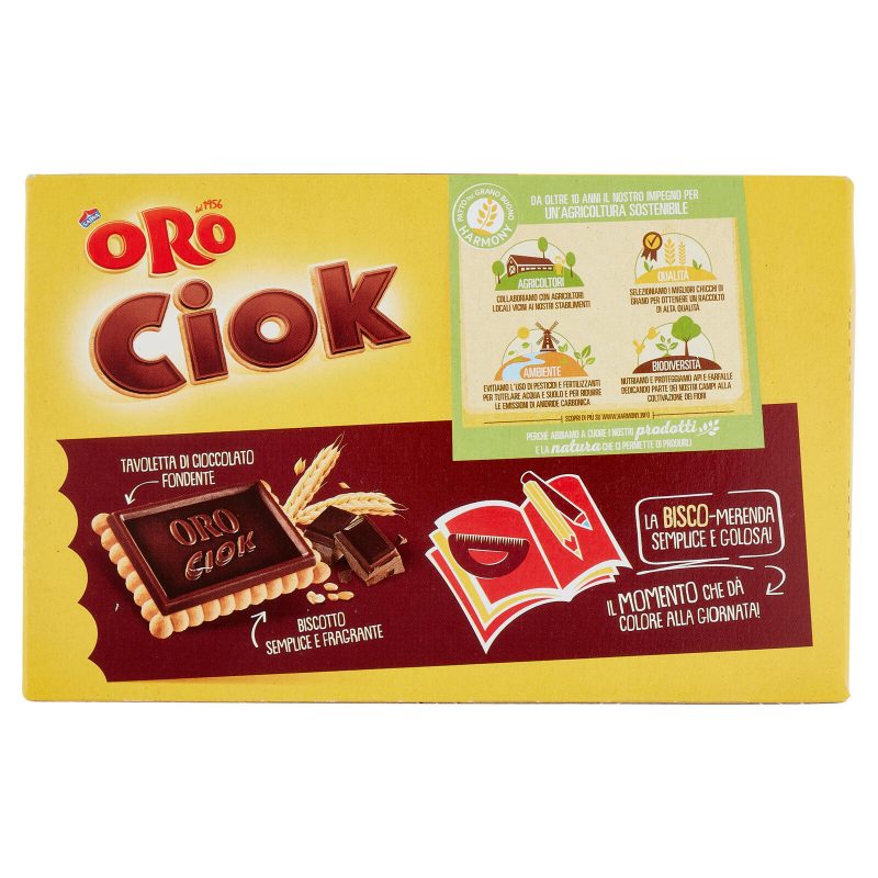 Oro Ciok biscotto con Tavoletta di Cioccolato fondente - 8 x 25 g