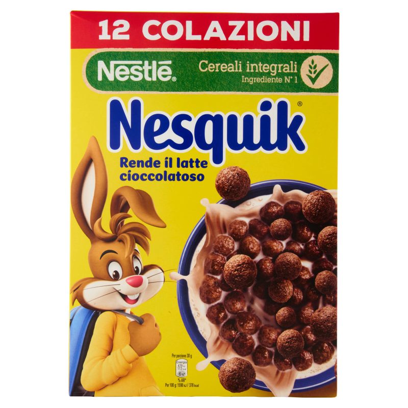 Palline NESQUIK
con Cereali Integrali al Cacao 
375g